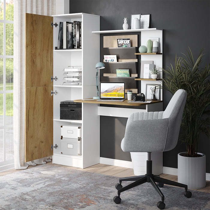 Vicco Scrivania Rovere bianco/dorato 122.9 x 33.4 cm