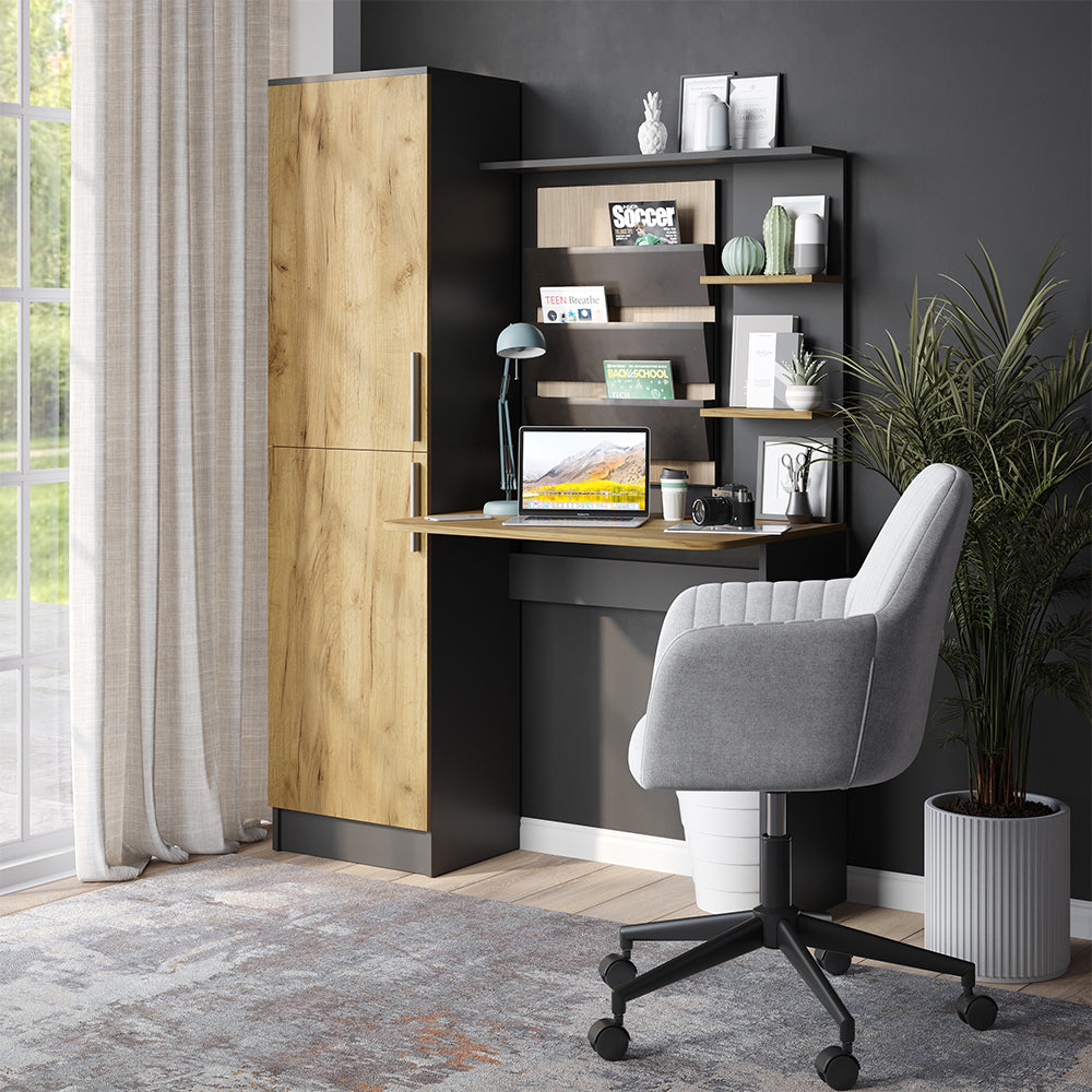 Vicco Scrivania Antracite/quercia dorata 122.9 x 33.4 cm