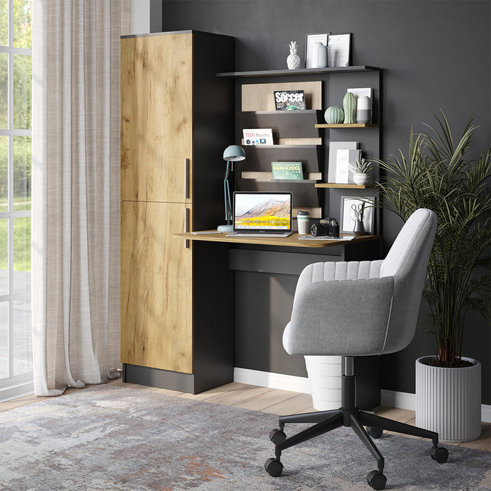 Vicco Scrivania Antracite/quercia dorata 122.9 x 33.4 cm