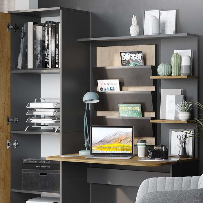 Vicco Scrivania Antracite/quercia dorata 122.9 x 33.4 cm