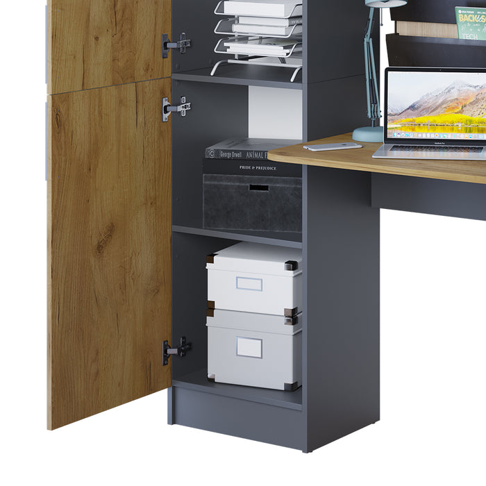 Vicco Scrivania Antracite/quercia dorata 122.9 x 33.4 cm