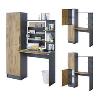 Vicco Scrivania Antracite/quercia dorata 122.9 x 33.4 cm