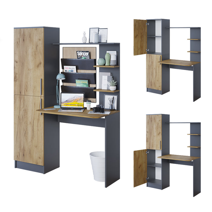 Vicco Scrivania Antracite/quercia dorata 122.9 x 33.4 cm