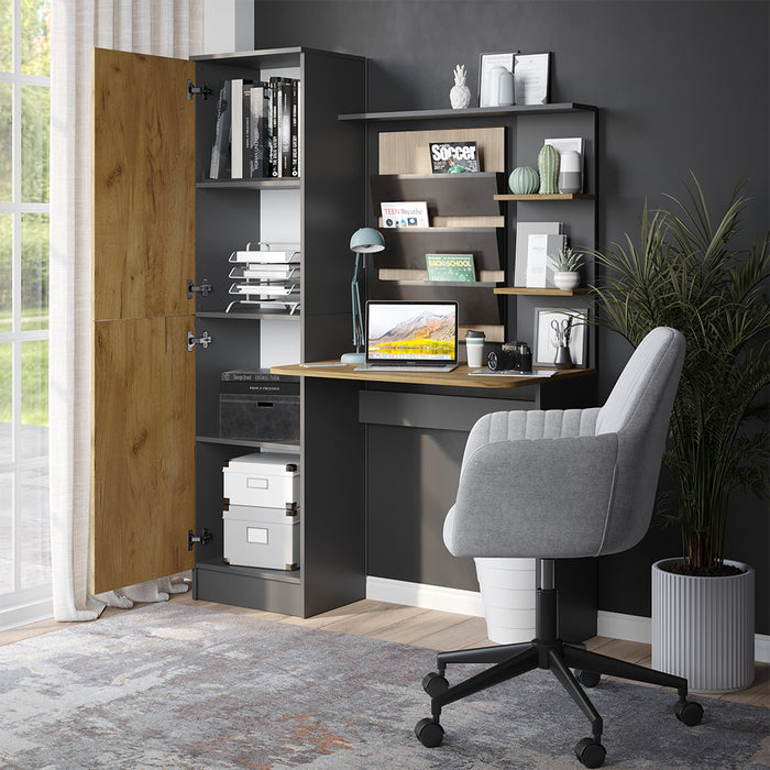 Vicco Scrivania Antracite/quercia dorata 122.9 x 33.4 cm