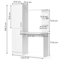 Vicco Scrivania con ripiani Bianco 122.9 x 52 cm