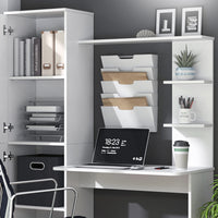 Vicco Scrivania con ripiani Bianco 122.9 x 52 cm