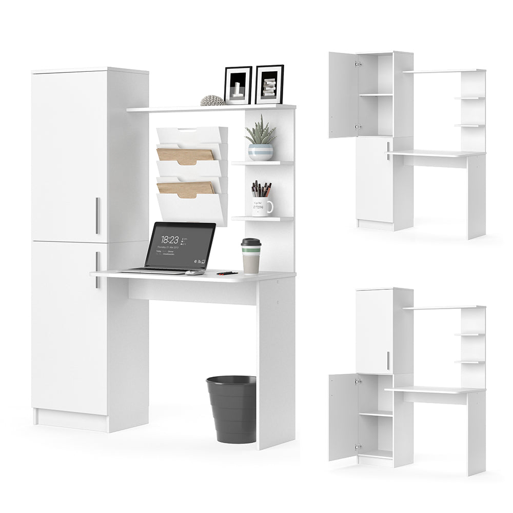 Vicco Scrivania con ripiani Bianco 122.9 x 52 cm