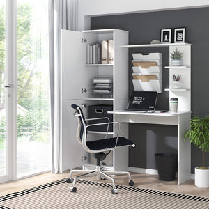 Vicco Scrivania con ripiani Bianco 122.9 x 52 cm