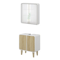 Vicco Set di mobili da bagno Bianco/quercia 2 parti