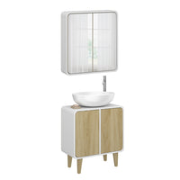 Vicco Set di mobili da bagno Bianco/quercia 2 parti