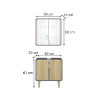 Vicco Set di mobili da bagno Antracite/quercia 2 parti
