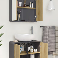 Vicco Set di mobili da bagno Antracite/quercia 2 parti