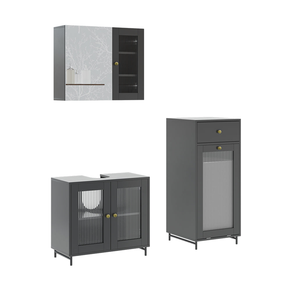 Vicco  Grigio 3 pezzi con unità midi