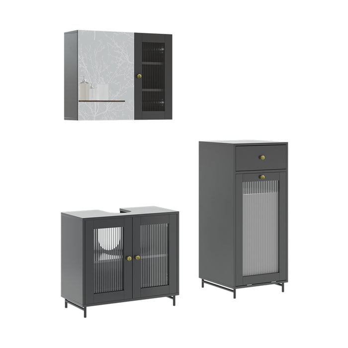 Vicco  Grigio 3 pezzi con unità midi