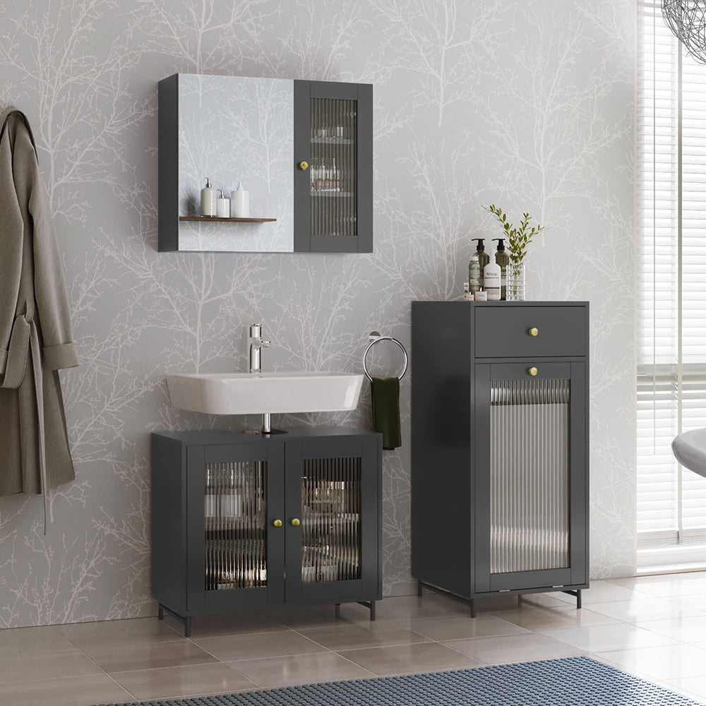 Vicco  Grigio 3 pezzi con unità midi