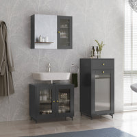 Vicco  Grigio 3 pezzi con unità midi