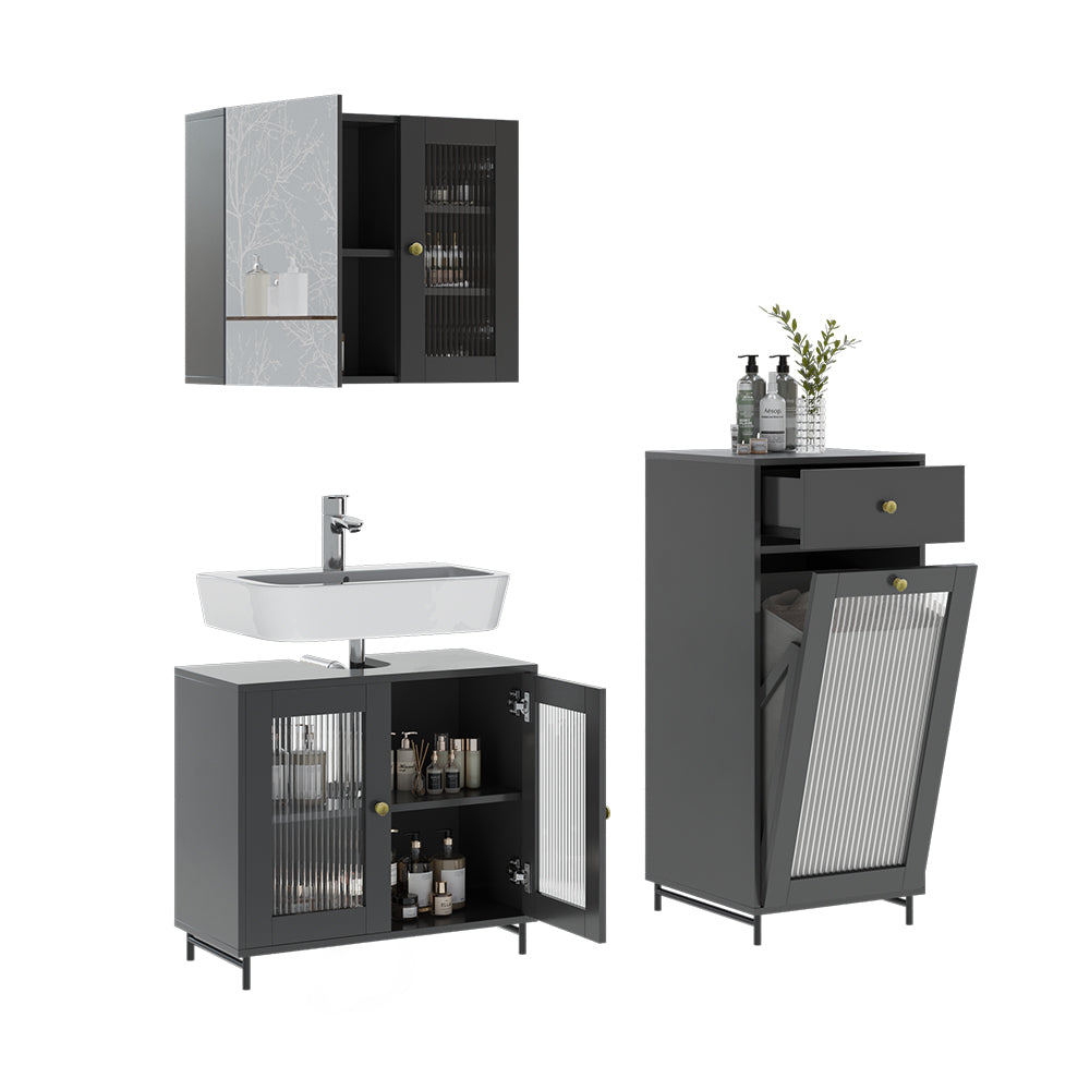 Vicco  Grigio 3 pezzi con unità midi