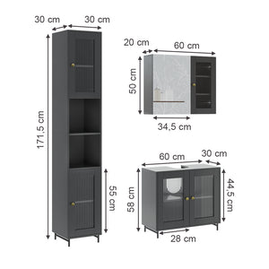 Vicco  Grigio 3 parti con colonna