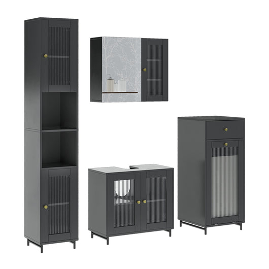 Vicco Set di mobili da bagno Grigio 4 parti