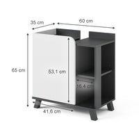 Vicco Mobiletto per lavabo Antracite/bianco 60 x 65 cm con porta e vani aperti