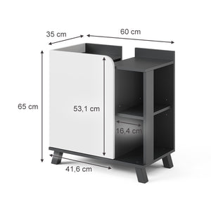 Vicco Mobiletto per lavabo Antracite/bianco 60 x 65 cm con porta e vani aperti