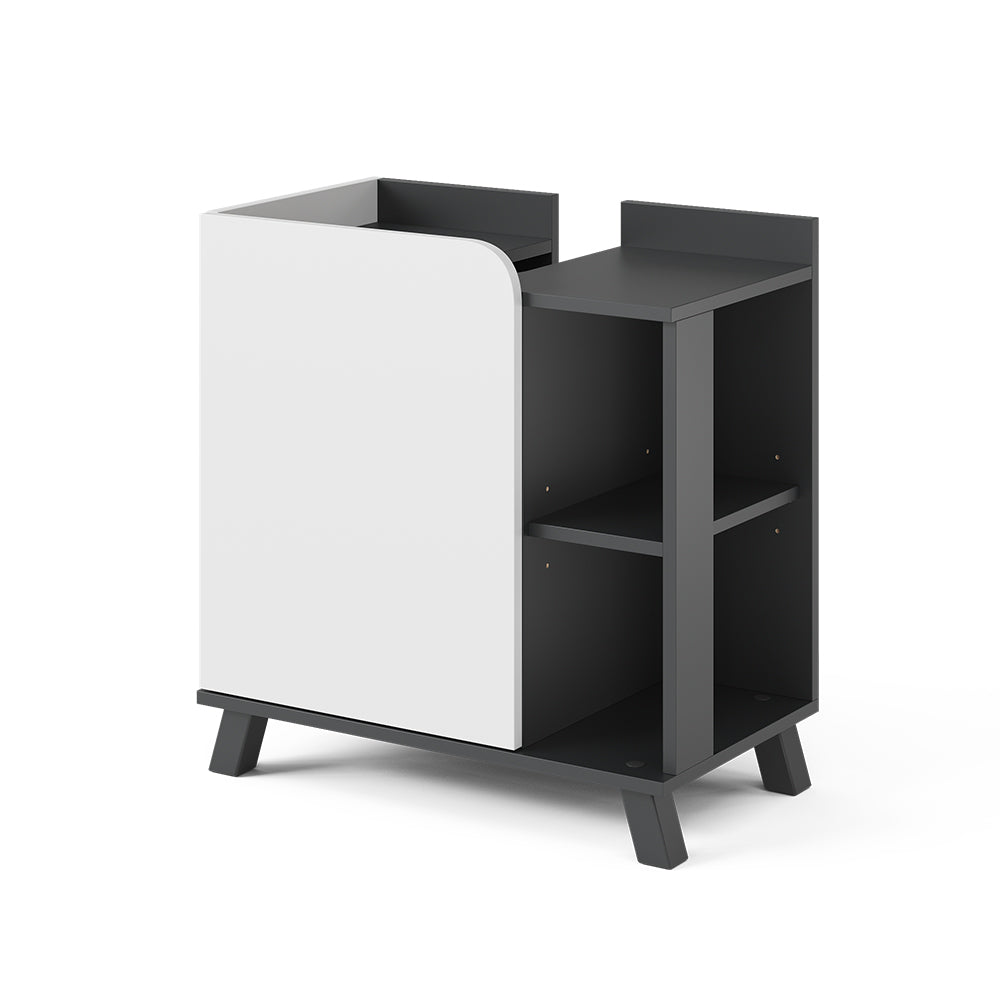 Vicco Mobiletto per lavabo Antracite/bianco 60 x 65 cm con porta e vani aperti