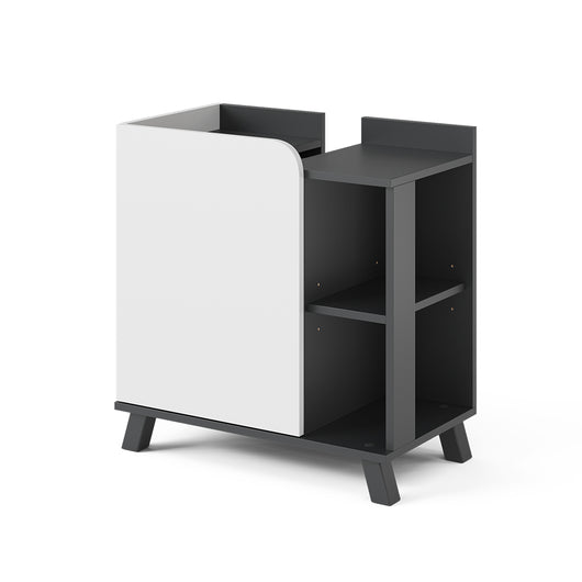 Vicco Mobiletto per lavabo Antracite/bianco 60 x 65 cm con porta e vani aperti
