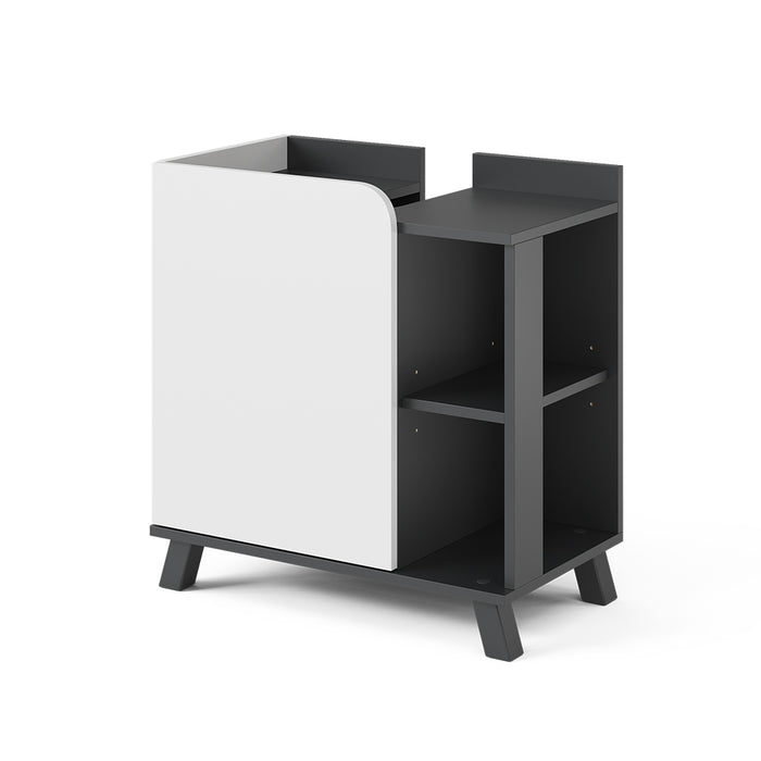 Vicco Mobiletto per lavabo Antracite/bianco 60 x 65 cm con porta e vani aperti