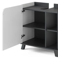 Vicco Mobiletto per lavabo Antracite/bianco 60 x 65 cm con porta e vani aperti
