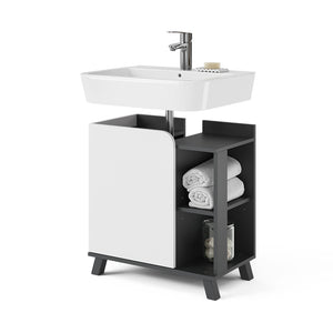 Vicco Mobiletto per lavabo Antracite/bianco 60 x 65 cm con porta e vani aperti