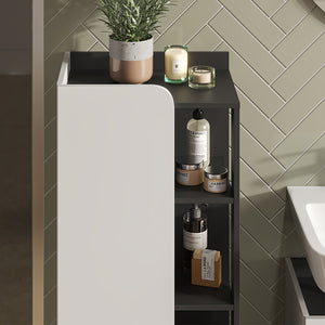 Vicco Mobiletto midi Antracite/bianco 50 x 128 cm con porta e vani aperti