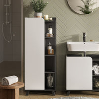 Vicco Mobiletto midi Antracite/bianco 50 x 128 cm con porta e vani aperti