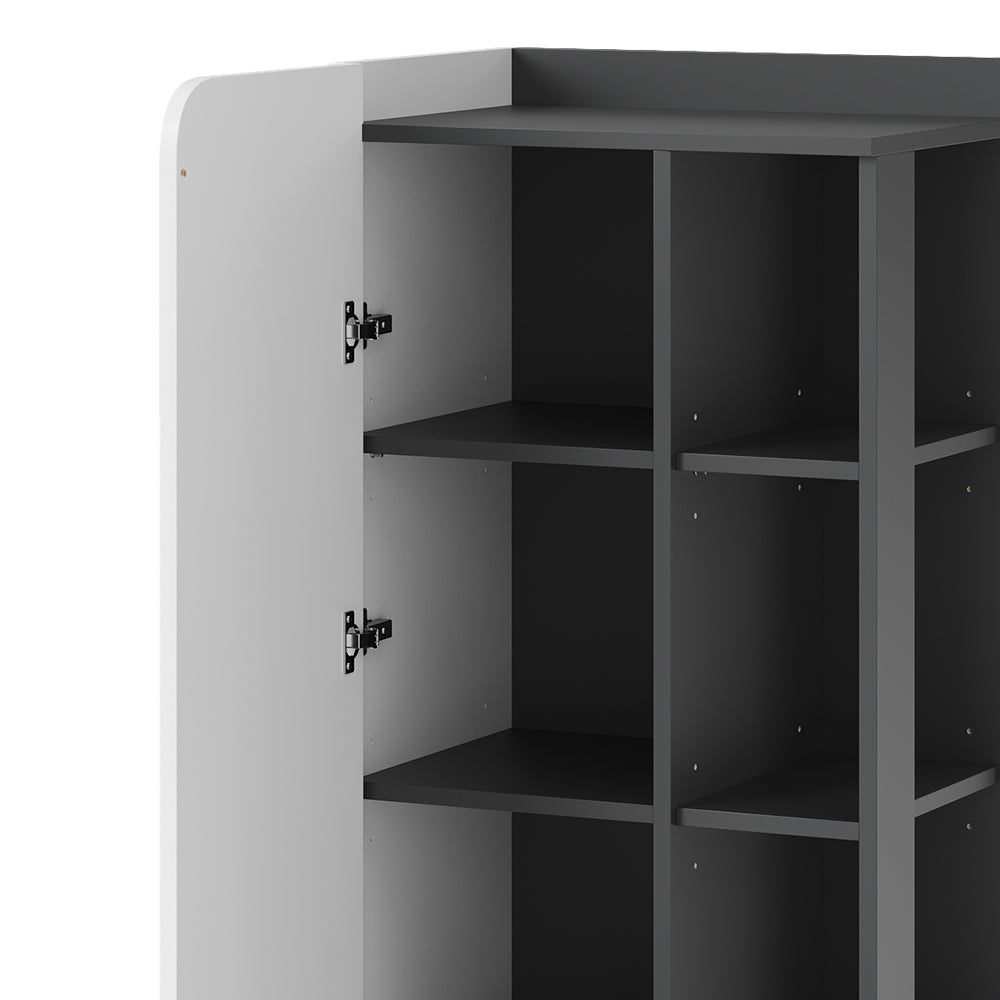 Vicco Mobiletto midi Antracite/bianco 50 x 128 cm con porta e vani aperti