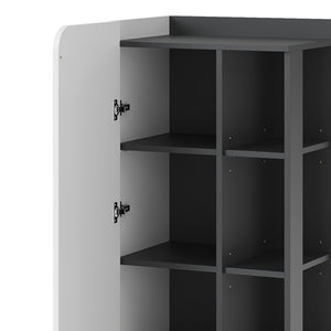 Vicco Mobiletto midi Antracite/bianco 50 x 128 cm con porta e vani aperti