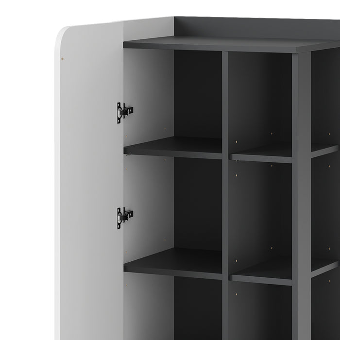 Vicco Mobiletto midi Antracite/bianco 50 x 128 cm con porta e vani aperti