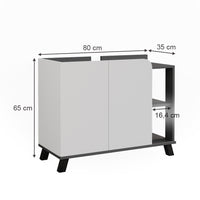 Vicco Mobile sottolavabo per bagno Antracite/bianco 80 x 65 cm con 2 porte