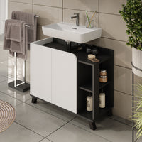 Vicco Mobile sottolavabo per bagno Antracite/bianco 80 x 65 cm con 2 porte