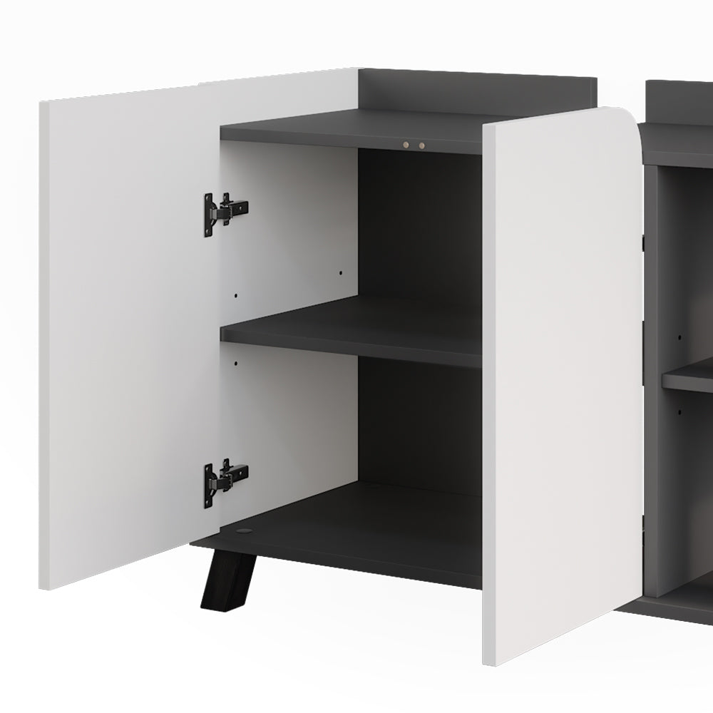 Vicco Mobile sottolavabo per bagno Antracite/bianco 80 x 65 cm con 2 porte