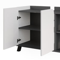 Vicco Mobile sottolavabo per bagno Antracite/bianco 80 x 65 cm con 2 porte