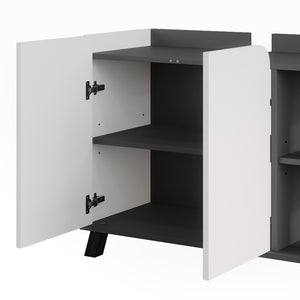 Vicco Mobile sottolavabo per bagno Antracite/bianco 80 x 65 cm con 2 porte