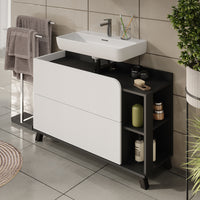 Vicco Mobiletto per lavabo Antracite/bianco 100 x 65 cm con 2 cassetti