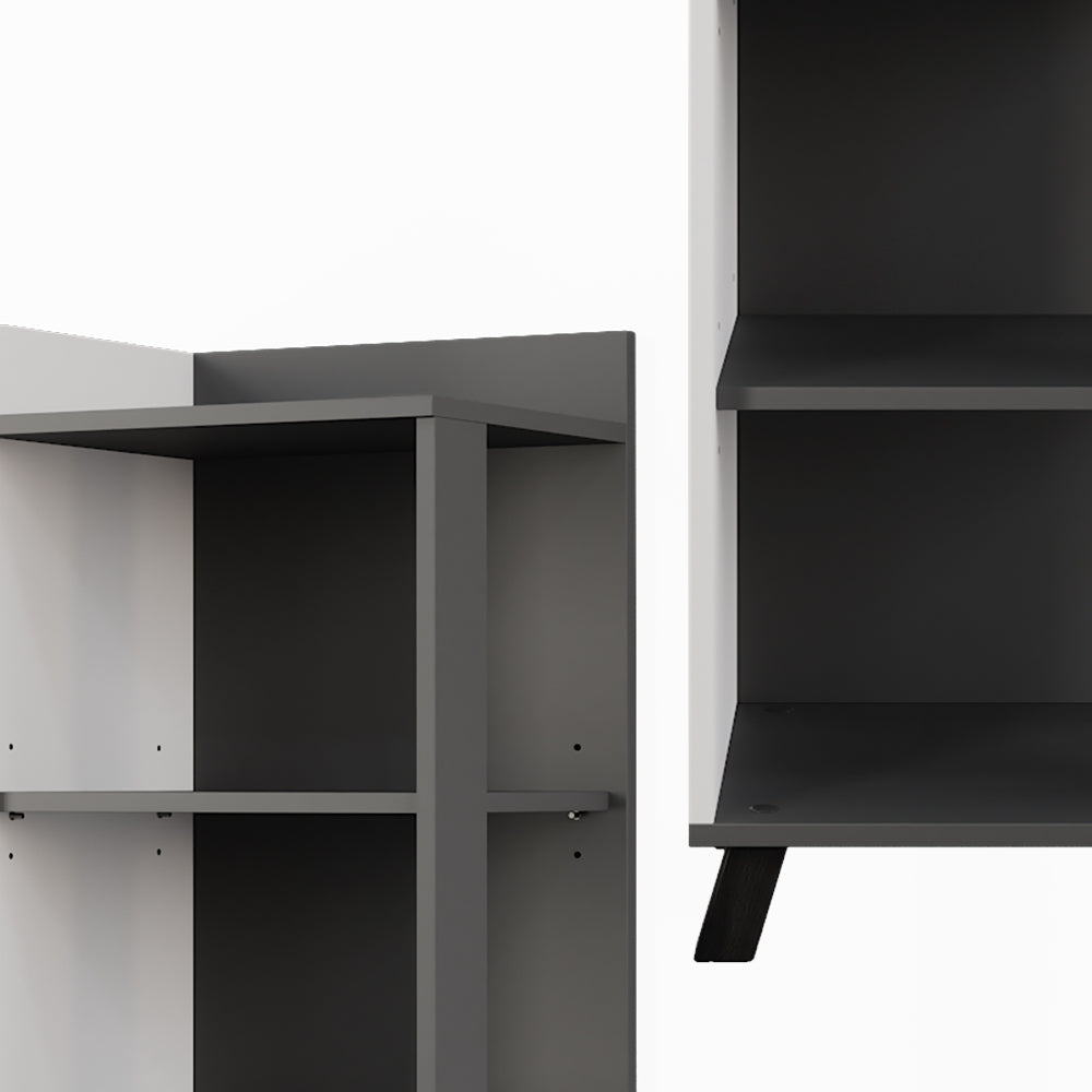 Vicco Mensola da bagno Antracite/bianco 40 x 128 cm con 4 scomparti