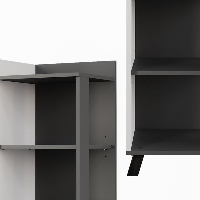 Vicco Mensola da bagno Antracite/bianco 40 x 128 cm con 4 scomparti