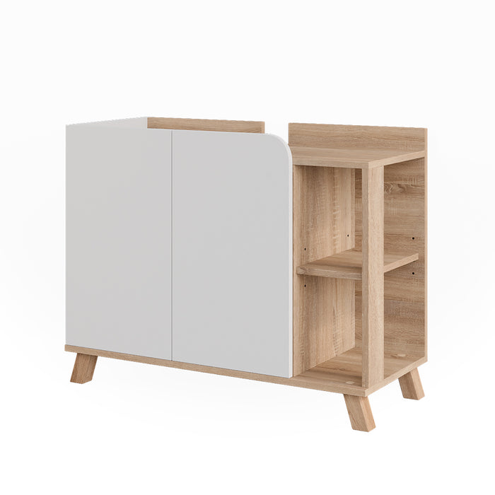 Vicco Mobile sottolavabo per bagno Sonoma/Bianco 80 x 65 cm con 2 porte