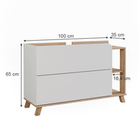 Vicco Mobiletto per lavabo Sonoma/Bianco 100 x 65 cm con 2 cassetti