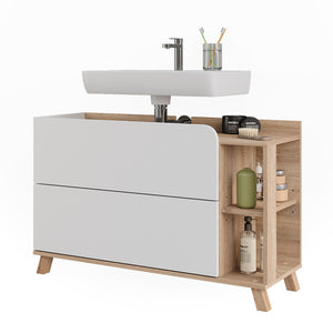 Vicco Mobiletto per lavabo Sonoma/Bianco 100 x 65 cm con 2 cassetti