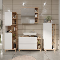 Vicco Mobiletto per lavabo Sonoma/Bianco 100 x 65 cm con 2 cassetti