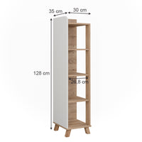 Vicco Mensola da bagno Sonoma/Bianco 30 x 128 cm con 4 scomparti