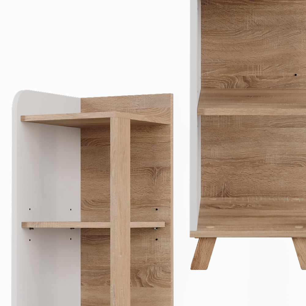 Vicco Mensola da bagno Sonoma/Bianco 30 x 128 cm con 4 scomparti