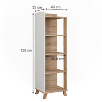 Vicco Mensola da bagno Sonoma/Bianco 40 x 128 cm con 4 scomparti